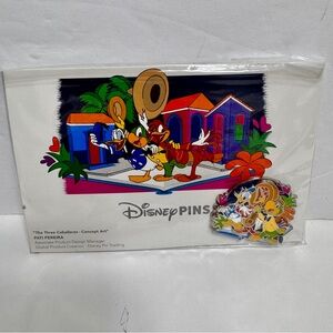 NWT Disney The Three Caballeros pin and commemorative card- Concept Art"